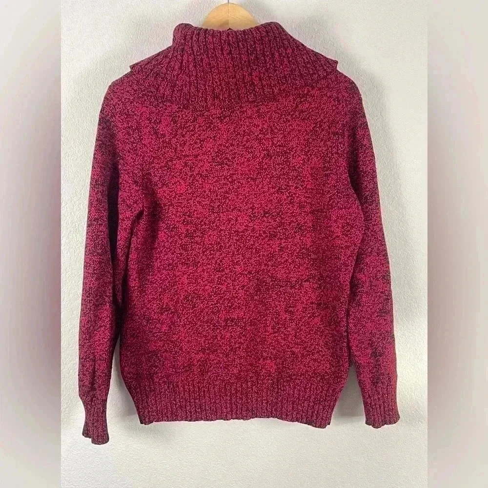 LRL Lauren Ralph Lauren Cowl Neck Sweater Heathered Red Black Women's XL
